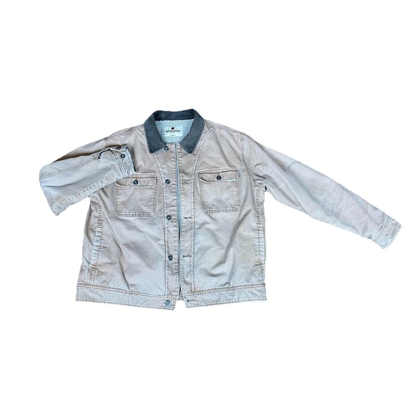 Woolrich Jacket Trucker Thrashed Mens XL Sherpa Lined Canvas Corduroy Collar - Picture 2 of 6